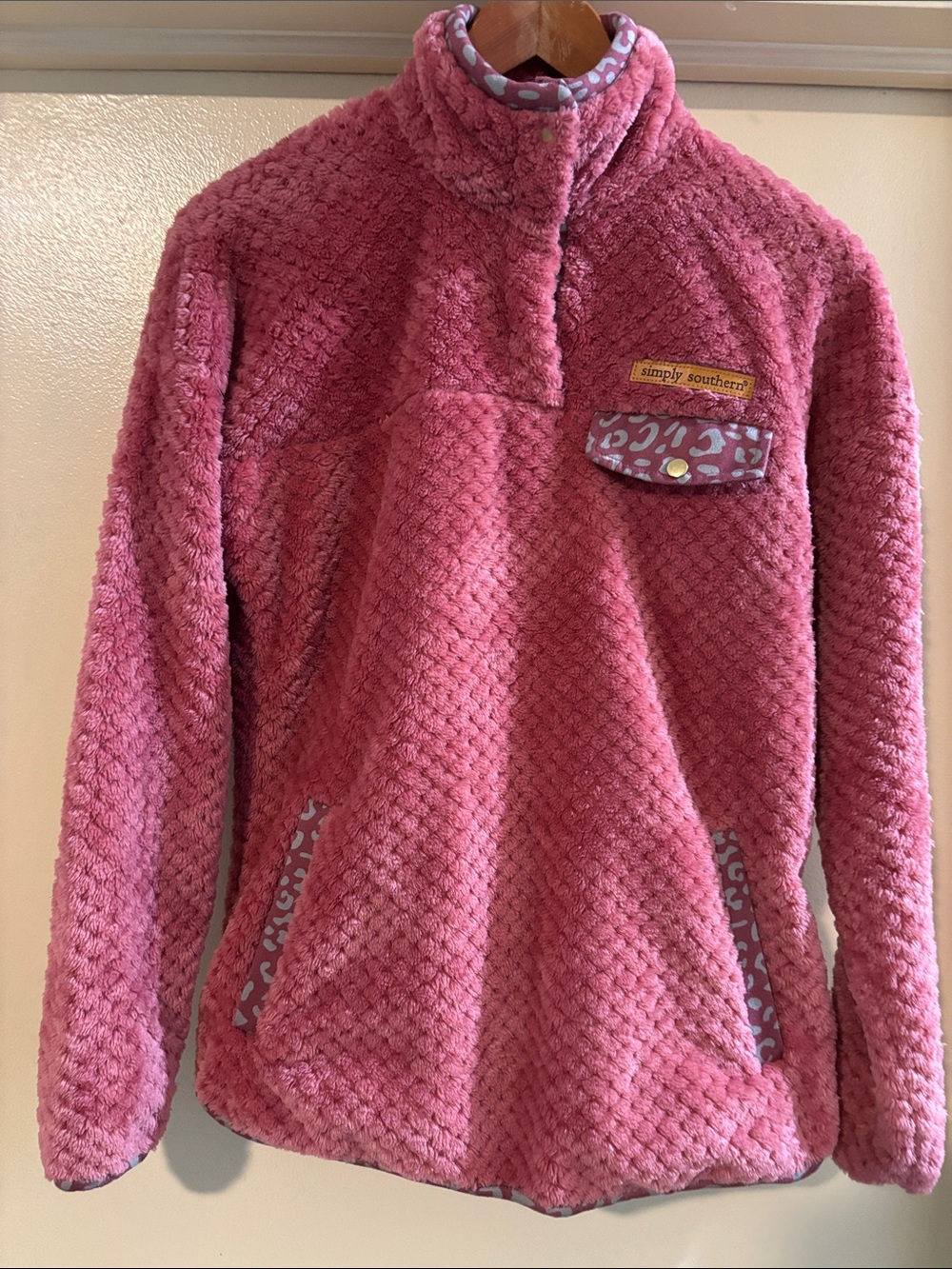 Simply Southern Plush Pink Pullover Fleece Jacket
